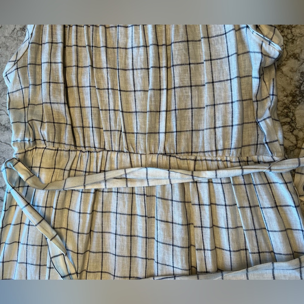 Now + Gen by Sonoma NWT Cream Color Blue Plaid Short Sleeve Dress - Size Large - Picture 9 of 12